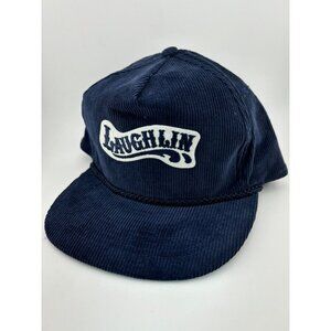 VINTAGE - Navy Blue Cotton Corduroy 'Laughlin' Trucker Hat